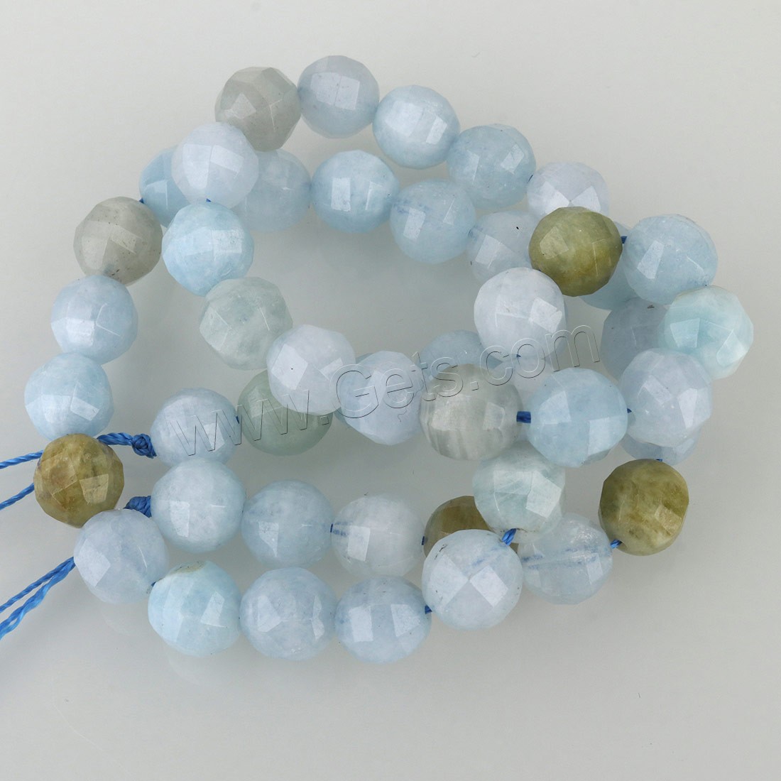 Aquamarine Beads, Round, different size for choice & faceted, Hole:Approx 1mm, Length:Approx 15 Inch, Sold By Strand