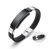 silicone bracelet, avec Acier titane, Placage, avec Magnetite & Résistant à la corrosion & Style coréen & pour homme, 10mm, 39mm Environ 8 pouce, Vendu par brin