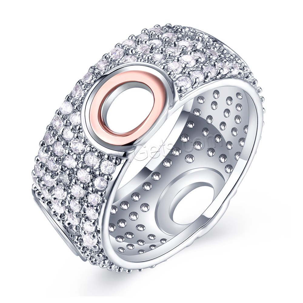 Befestigter Zirkonia Messingring Fingerring, Messing, plattiert, verschiedene Größen vorhanden & Micro pave Zirkonia & für Frau, 9mm, verkauft von PC