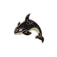 Zinc Alloy Collar Brooch, Dolphin, gold color plated, Unisex & enamel 