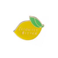 Zinc Alloy Collar Brooch, Lemon, gold color plated, Unisex & enamel 