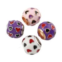 Enamel Zinc Alloy European Beads, Drum, plated, without troll lead & cadmium free Approx 5mm 