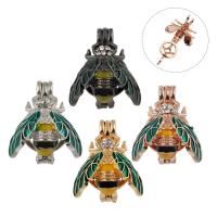 Zinc Alloy Animal Pendants, Bee, plated, It could be opened and beads could be put inside. & enamel & with rhinestone lead & cadmium free Approx 