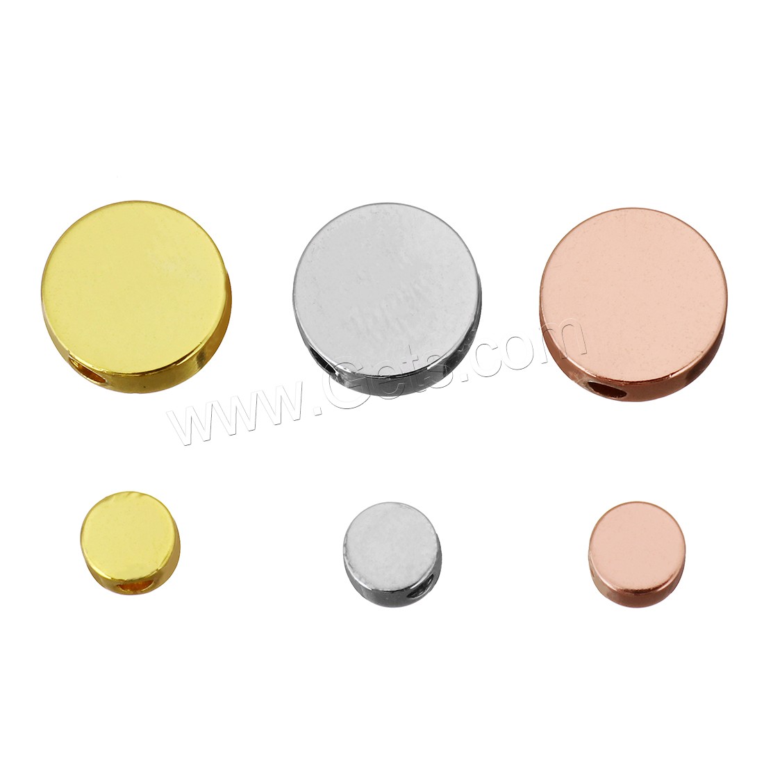 Brass Jewelry Beads, Flat Round, plated, different size for choice, more colors for choice, Hole:Approx 1.5mm, Sold By PC