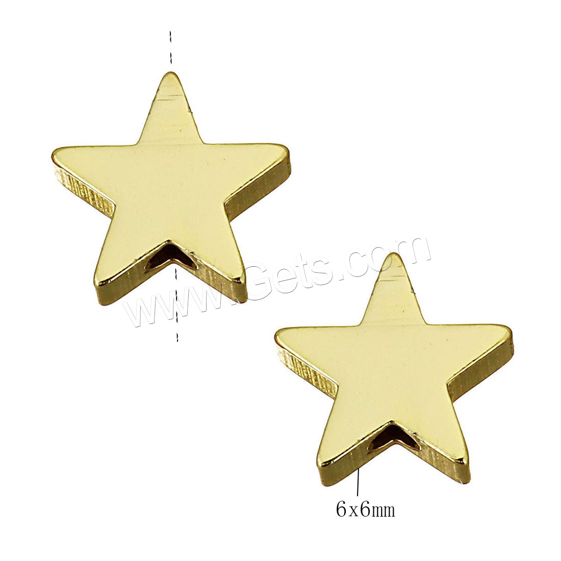 Brass Jewelry Beads, Star, plated, different size for choice, more colors for choice, Hole:Approx 1.5mm, Sold By PC