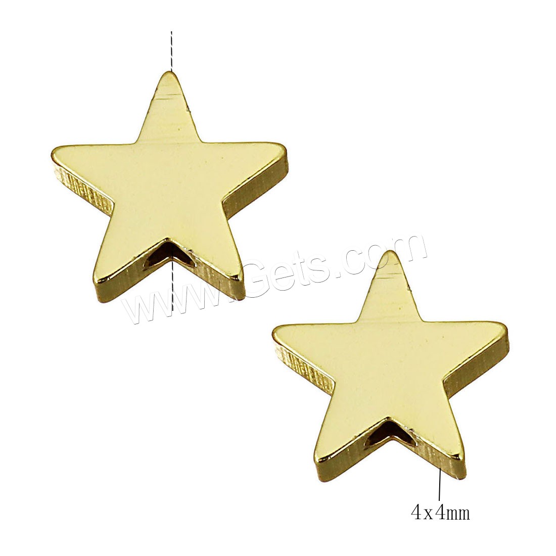 Brass Jewelry Beads, Star, plated, different size for choice, more colors for choice, Hole:Approx 1.5mm, Sold By PC