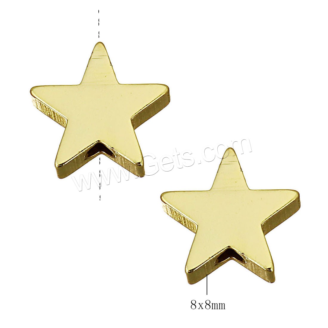 Brass Jewelry Beads, Star, plated, different size for choice, more colors for choice, Hole:Approx 1.5mm, Sold By PC