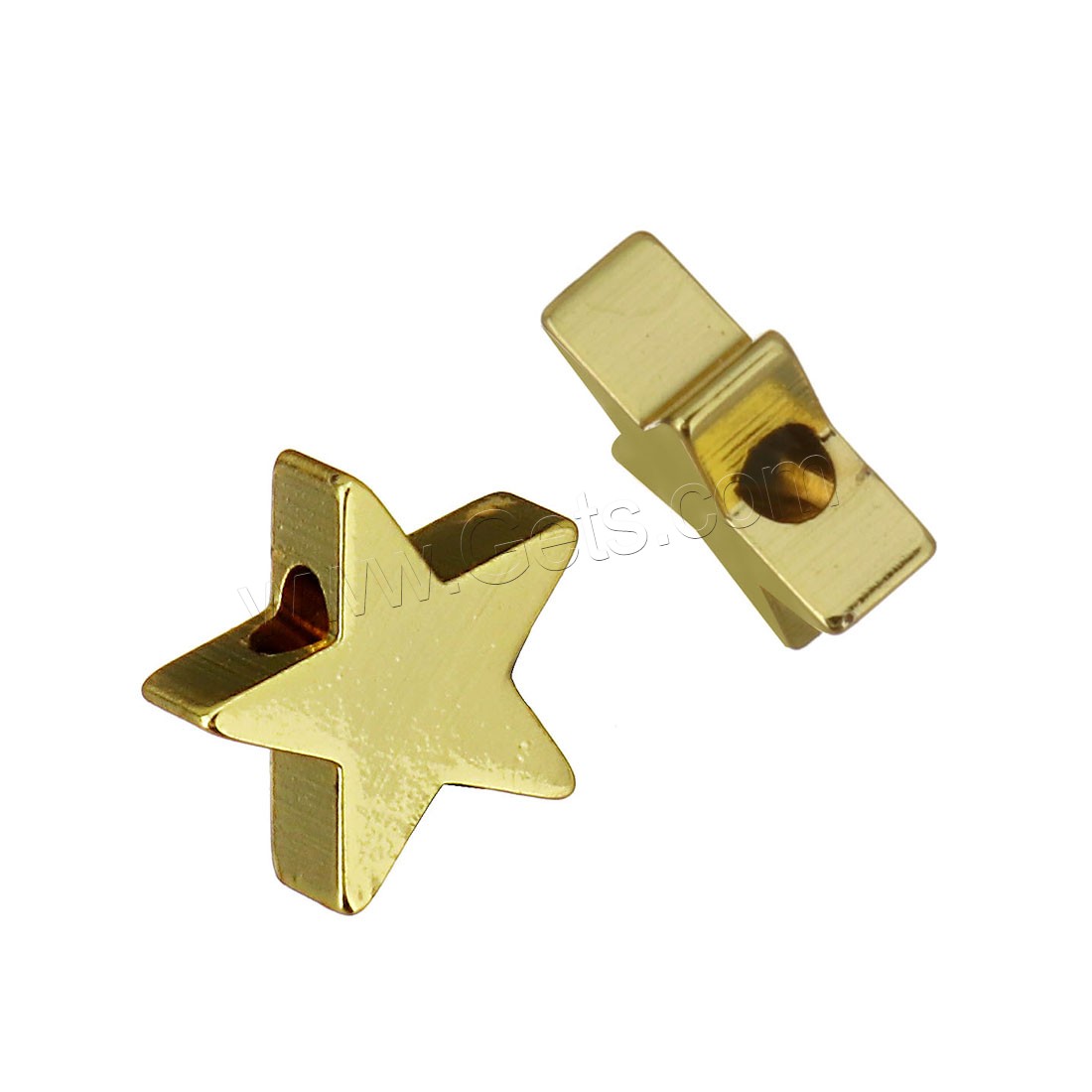 Brass Jewelry Beads, Star, plated, different size for choice, more colors for choice, Hole:Approx 1.5mm, Sold By PC