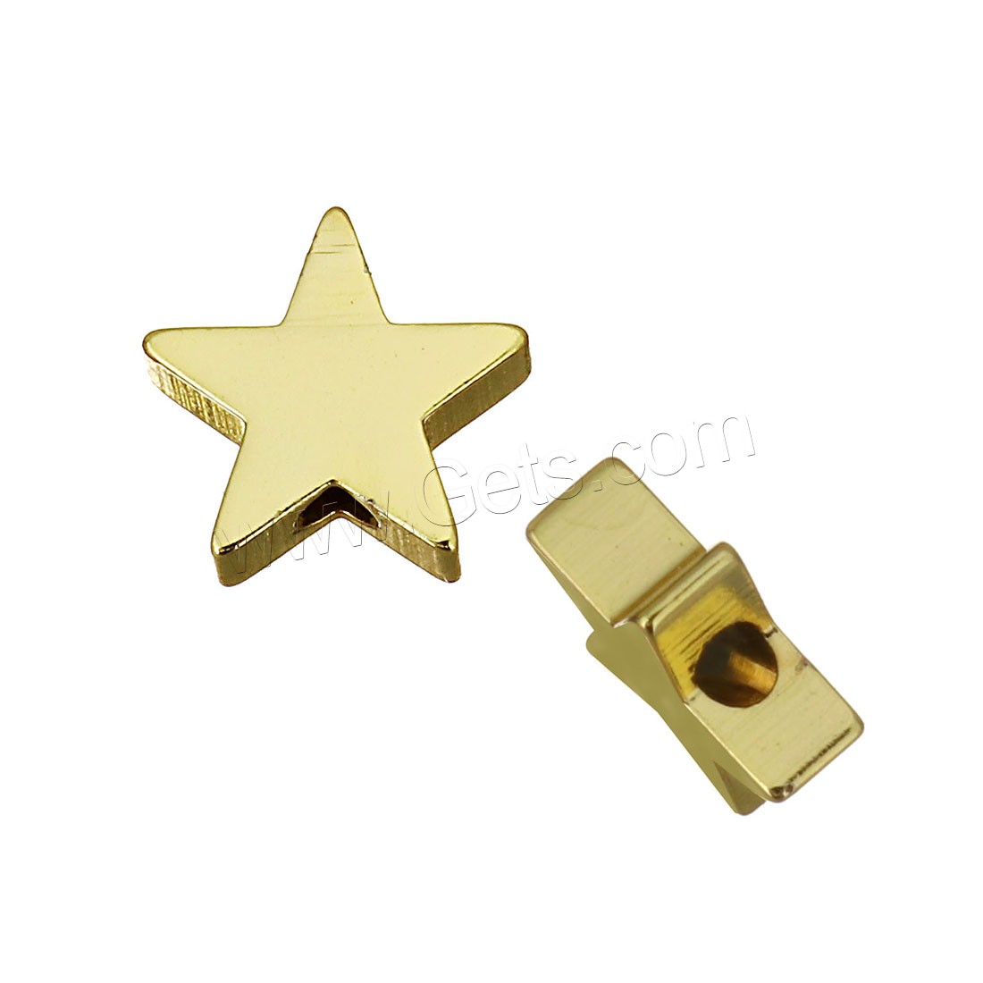 Brass Jewelry Beads, Star, plated, different size for choice, more colors for choice, Hole:Approx 1.5mm, Sold By PC