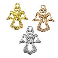 Cubic Zirconia Micro Pave Brass Pendant, Angel Wing, plated, micro pave cubic zirconia Approx 1mm 