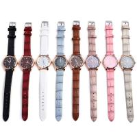 Women Wrist Watch, PU Leather, with zinc alloy dial & Glass, Chinese movement, plated, adjustable & for woman 