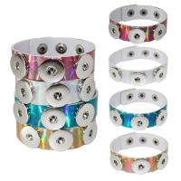 Cuero de PU Pulsera, chapado, Láser & unisexo, más colores para la opción, diámetro interior:aproximado 68mm, Vendido por UD