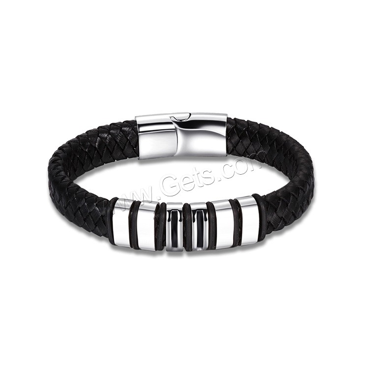 Acier titane bracelet, avec Cuir, Placage, normes différentes pour le choix & pour homme, 15mm, 44mm, Longueur:Environ 7.2 pouce, Environ  7.8 pouce, Environ  8.5 pouce, Vendu par brin