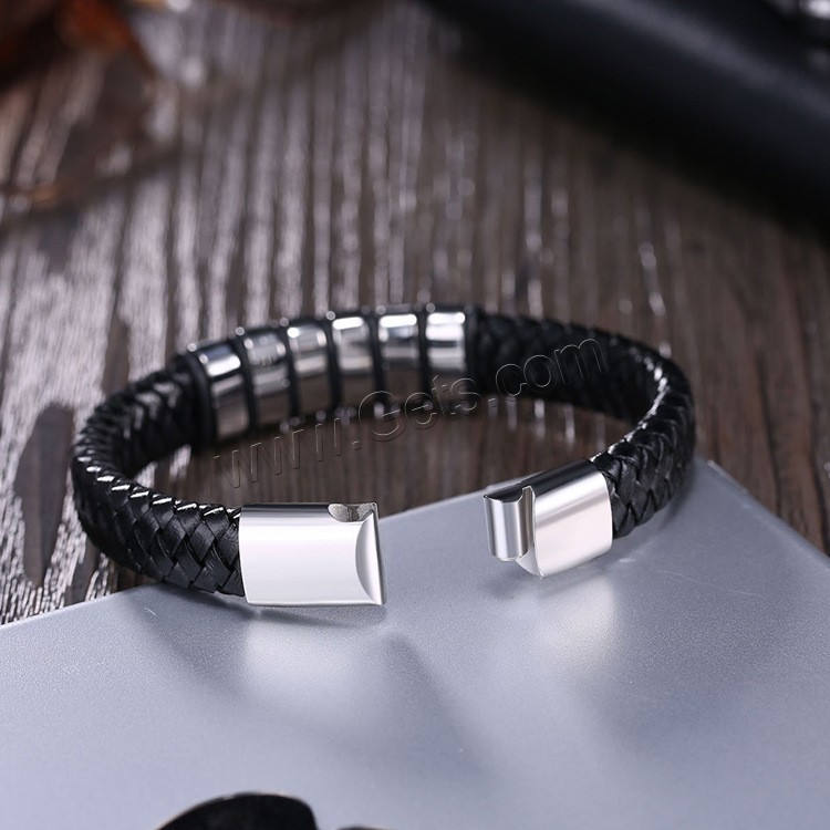 Acier titane bracelet, avec Cuir, Placage, normes différentes pour le choix & pour homme, 15mm, 44mm, Longueur:Environ 7.2 pouce, Environ  7.8 pouce, Environ  8.5 pouce, Vendu par brin