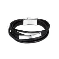 Acier titane bracelet, avec Cuir, multicouche & normes différentes pour le choix & pour homme, 7mm, 42mm Environ 7.2 pouce, Environ  7.8 pouce, Environ  8.5 pouce, Vendu par brin