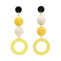 aleación de zinc Pendientes con Colgantes, con Acrílico, chapado en color dorado, para mujer, más colores para la opción, 30mm, 85mm, Vendido por Par