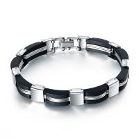 Partículas de acero Pulsera, con resina, Resistente a la corrosión & diferentes estilos para la opción & para hombre, longitud:aproximado 8 Inch, Vendido por Sarta