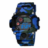 Reloj de la joyería de los hombres de Synoke®, El plastico, con Cristal orgánico & acero inoxidable, movimiento chino, Redondo aplanado, multifuncional & LED & para hombre & impermeable & luminoso, más colores para la opción, 53.07x18.65mm, longitud:aproximado 10.2 Inch, Vendido por UD