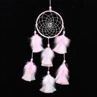 Feather Dream Catcher, with Cotton Thread & Velveteen & ABS Plastic 