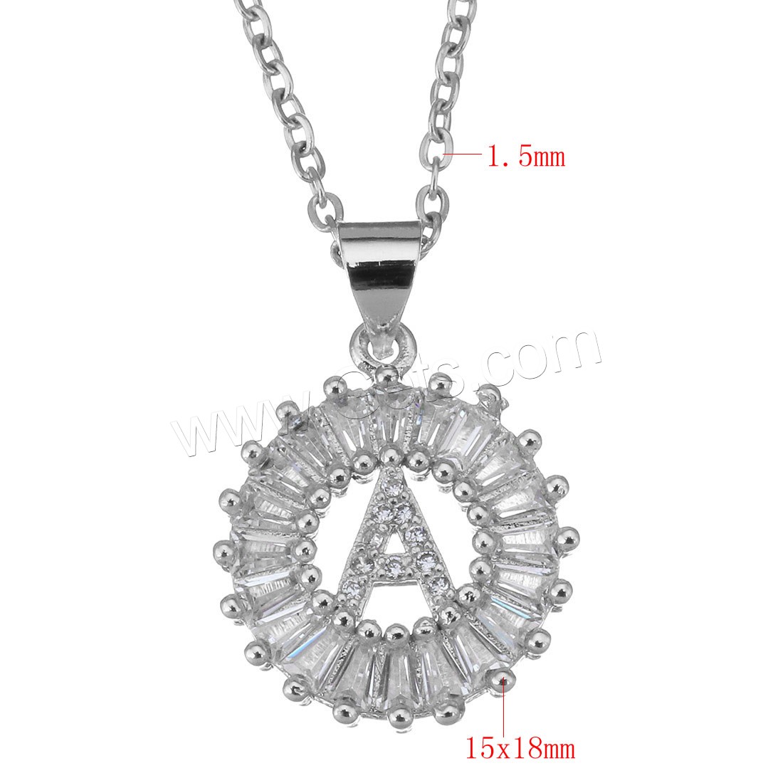 Cubic Zirconia Stainless Steel Necklace, with brass bail, with 2Inch extender chain, Flower, plated, oval chain & different styles for choice & for woman & with cubic zirconia, more colors for choice, 15x18mm, 1.5mm, Length:Approx 17 Inch, Sold By Strand