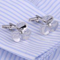 Brass Cufflinks, platinum plated, Unisex 