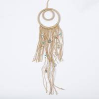 Fashion Dreamcatcher, Hanfgarn, mit Baumwollfaden & Holz & Kunststoff, braun, 100x480mm, verkauft von PC