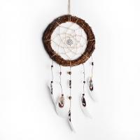 Fashion Dreamcatcher, Feder, mit Baumwollfaden & Rohrstock & Holz, 200x480mm, verkauft von PC