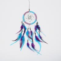 Fashion Dreamcatcher, Feder, mit Baumwollfaden & Baumwollsamt & Holz & Eisen, 120x360mm, verkauft von PC