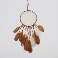 Fashion Dreamcatcher, Feder, mit Baumwollfaden & Baumwollsamt & Holz & Eisen, 150x400mm, verkauft von PC