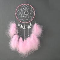 Fashion Dreamcatcher, Feder, mit Baumwollfaden & Baumwollsamt & Glasstein & Eisen, mit LED-Licht, keine, 150x400mm, verkauft von PC