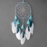 Fashion Dream Catcher, Feather, with Cotton Thread & Velveteen & Iron 