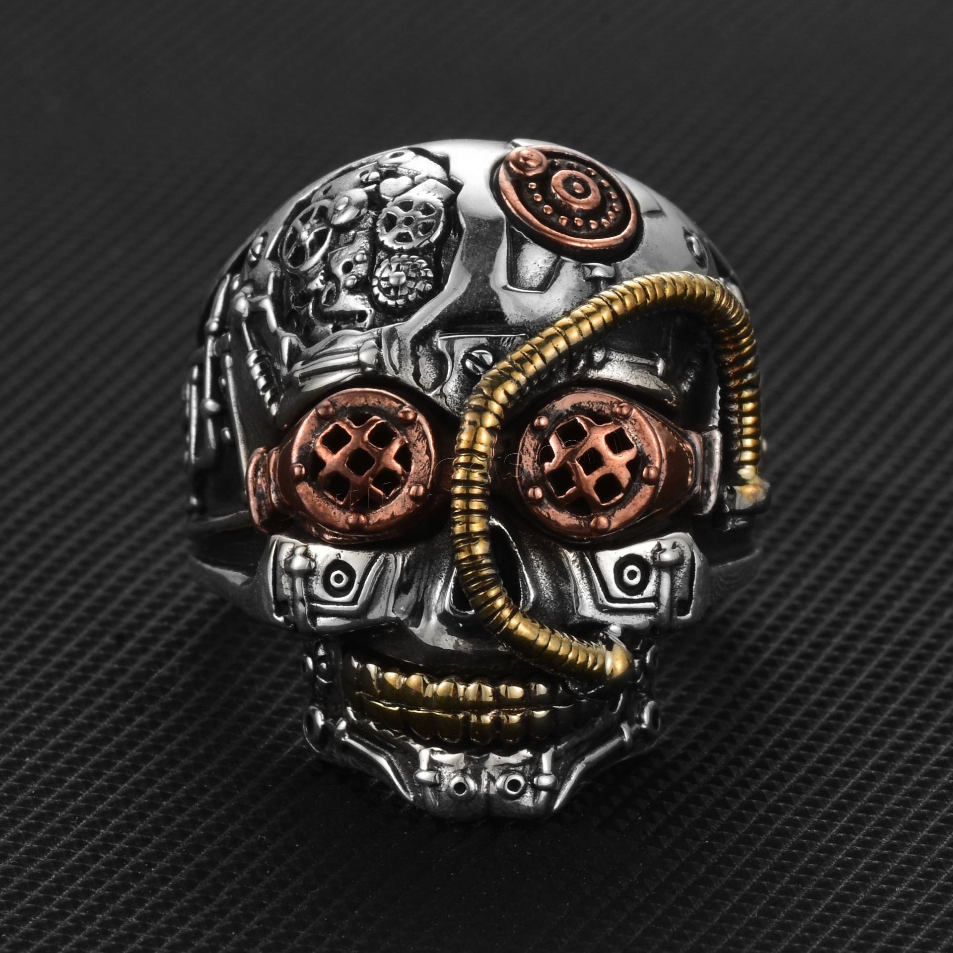 Zinc Alloy Finger Ring, Skull, plated, different size for choice & for man, Sold By PC