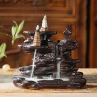 Incense Smoke Flow Backflow Holder Ceramic Incense Burner, Porcelain 