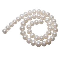 Perle comme Pommes de terre perles d'eau douce, perle d'eau douce cultivée, pomme de terre, naturel, blanc, 10-11mm Environ 0.8mm Environ 15.5 pouce, Vendu par brin