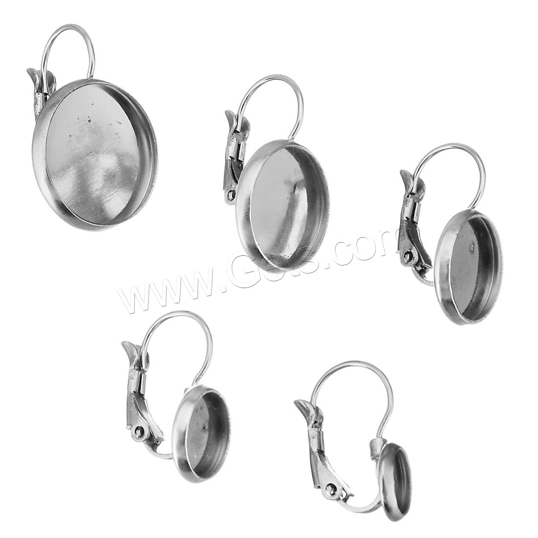 Stainless Steel Lever Back Earring Blank, different size for choice, original color, Sold By PC