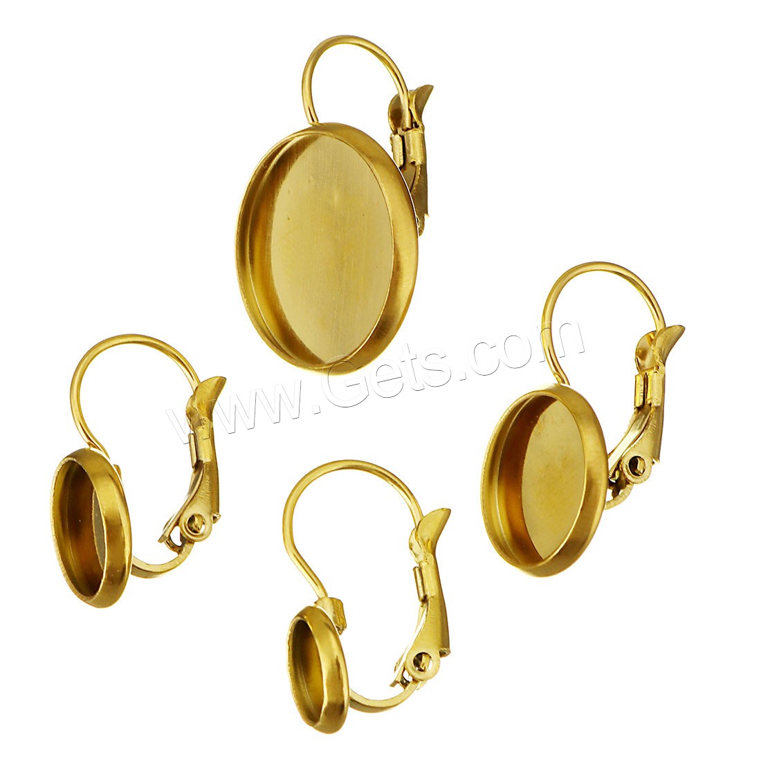 Stainless Steel Lever Back Earring Blank, gold color plated, different size for choice, Sold By PC