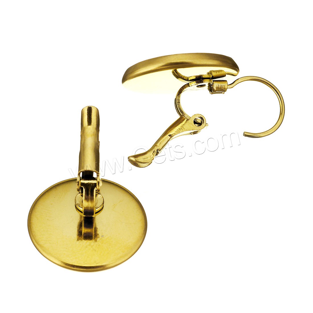 Stainless Steel Lever Back Earring Blank, gold color plated, different size for choice, Sold By PC