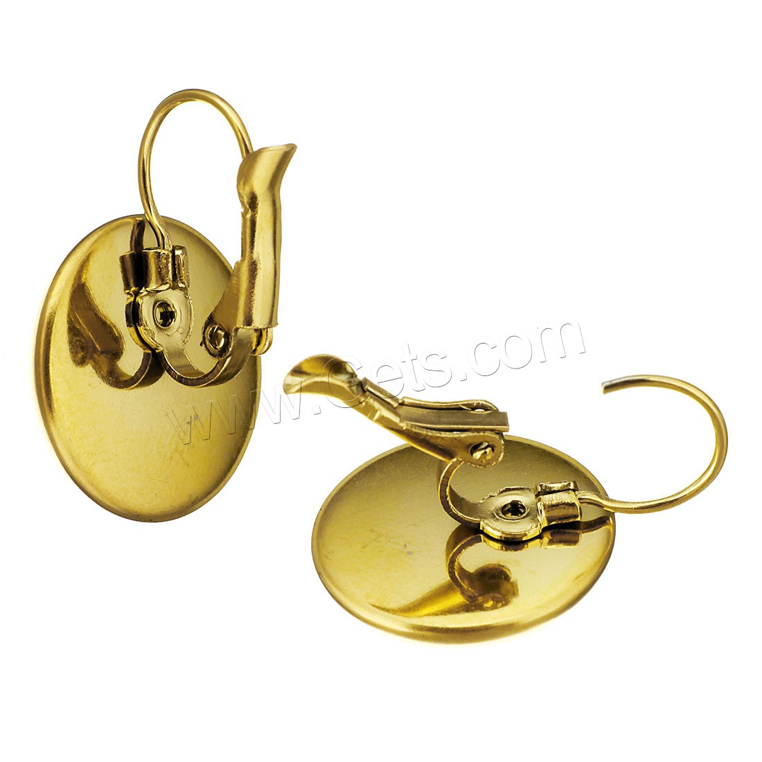 Stainless Steel Lever Back Earring Blank, gold color plated, different size for choice, Sold By PC