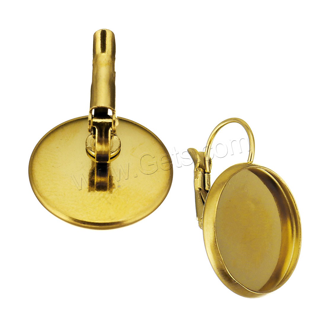 Stainless Steel Lever Back Earring Blank, gold color plated, different size for choice, Sold By PC