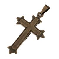 Stainless Steel Cross Pendants, antique bronze color plated Approx 