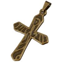 Stainless Steel Cross Pendants, antique bronze color plated Approx 