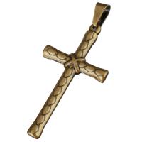 Stainless Steel Cross Pendants, antique bronze color plated Approx 