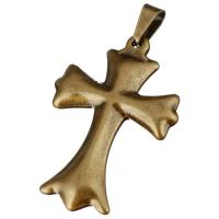 Stainless Steel Cross Pendants, antique bronze color plated Approx 