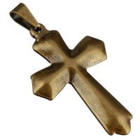 Stainless Steel Cross Pendants, antique bronze color plated Approx 