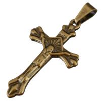 Stainless Steel Cross Pendants, antique bronze color plated Approx 