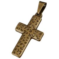 Stainless Steel Cross Pendants, antique bronze color plated Approx 