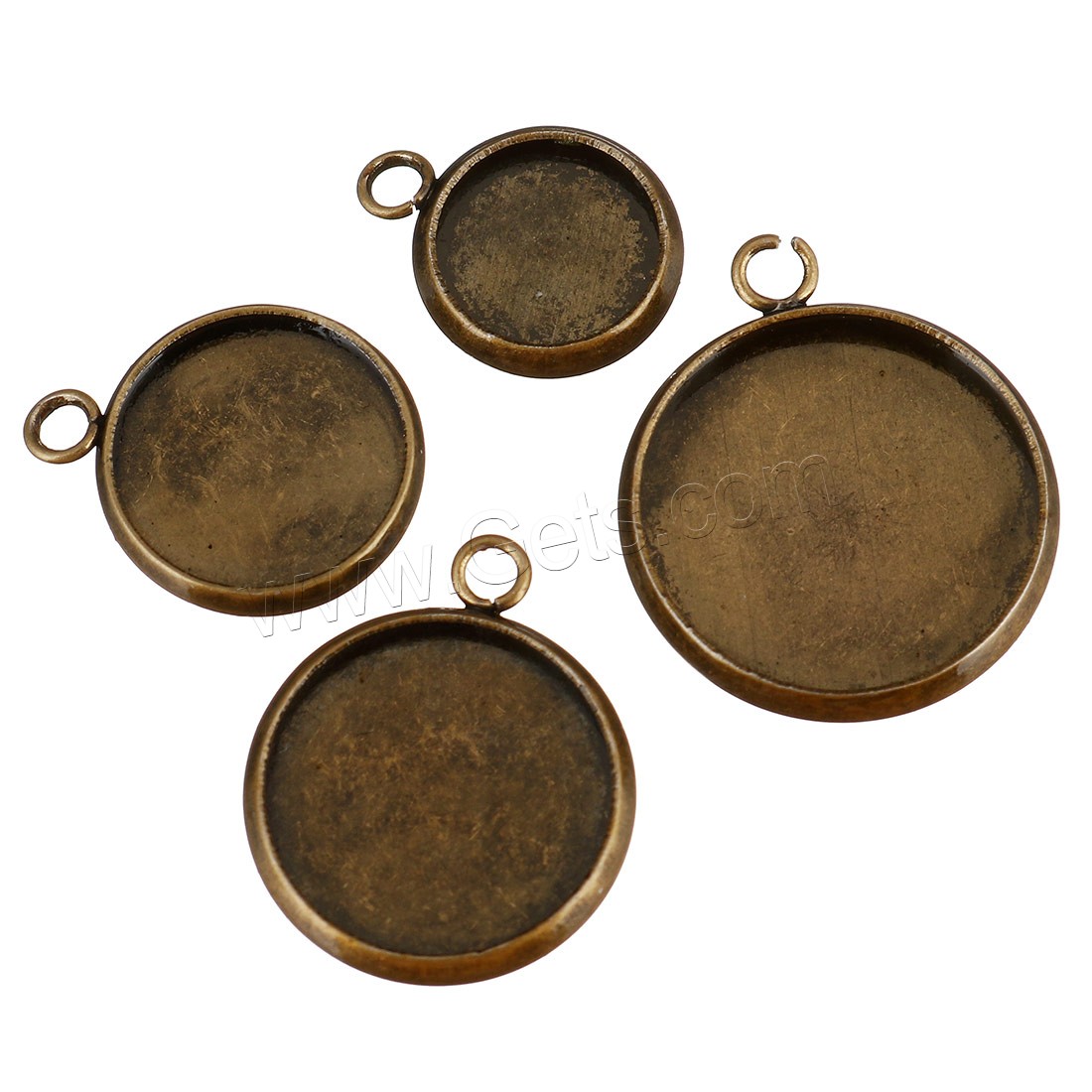 Stainless Steel Pendant Setting, Flat Round, antique bronze color plated, different size for choice, Hole:Approx 2mm, Sold By PC