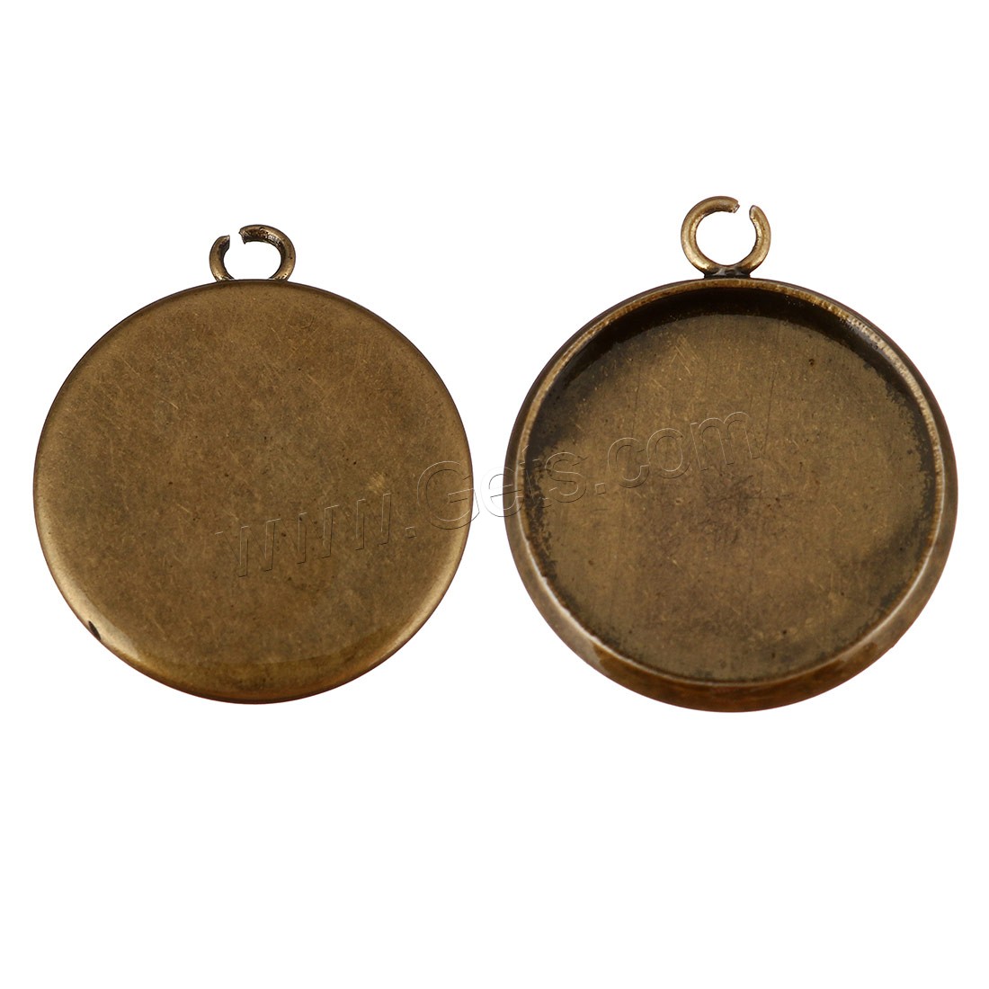 Stainless Steel Pendant Setting, Flat Round, antique bronze color plated, different size for choice, Hole:Approx 2mm, Sold By PC