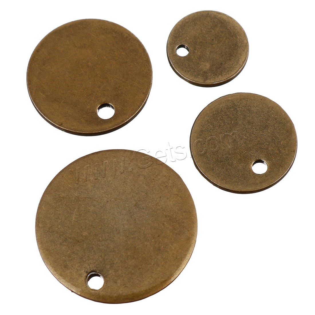 Stainless Steel Pendants, Flat Round, antique bronze color plated, different size for choice, Hole:Approx 1mm, Sold By PC