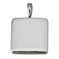 Stainless Steel Pendant Setting, Square, original color Approx Inner Approx 